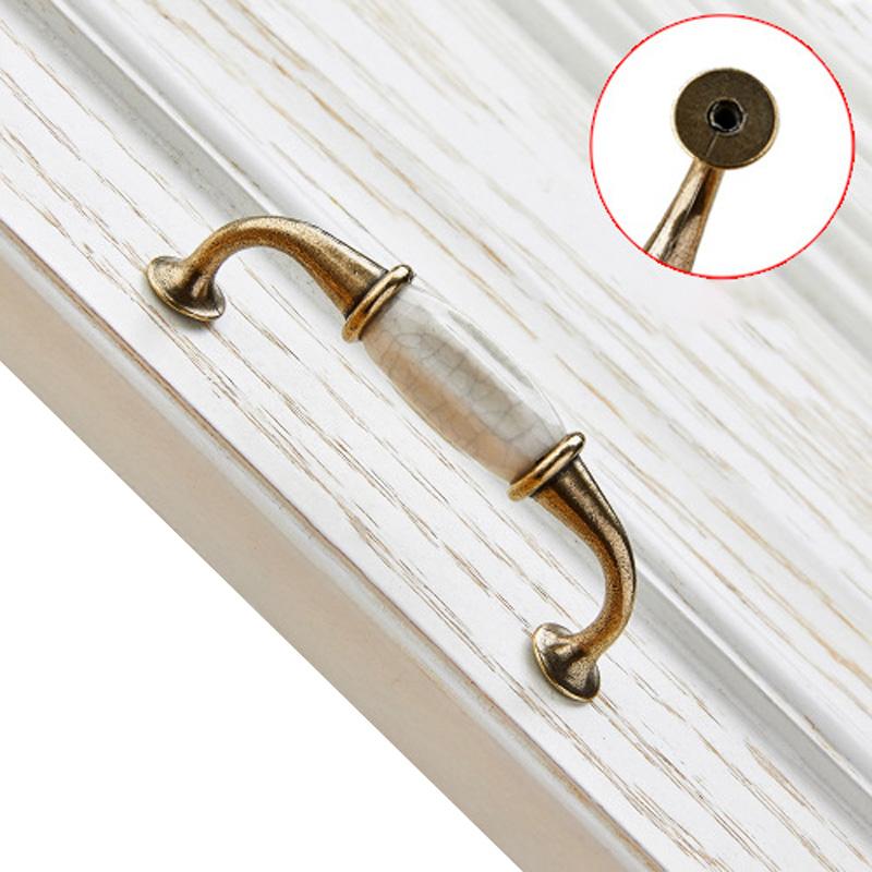 1PC with Screws Furniture Hardware Ceramics Antique Cabinet Handle French Style Cupboard Drawer Pull Wardrobe Door Knobs