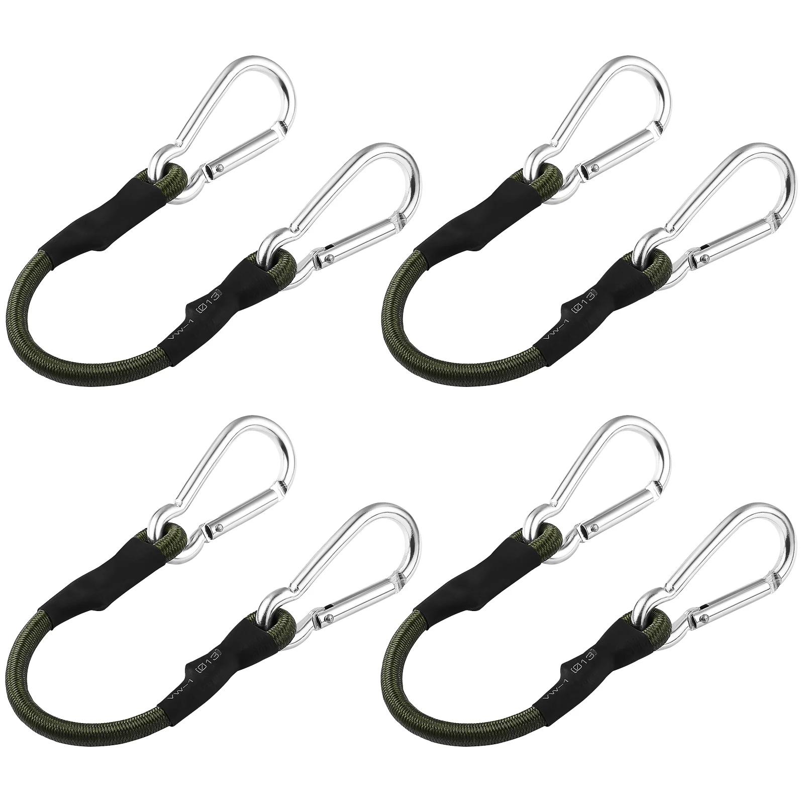 

4PCS Bungee Cord Straps Cords Carabiner Clip Lashing Luggage Tie Elastic Strap Outdoor Duty Heavy Down Ratchet Bike Cargo Rack