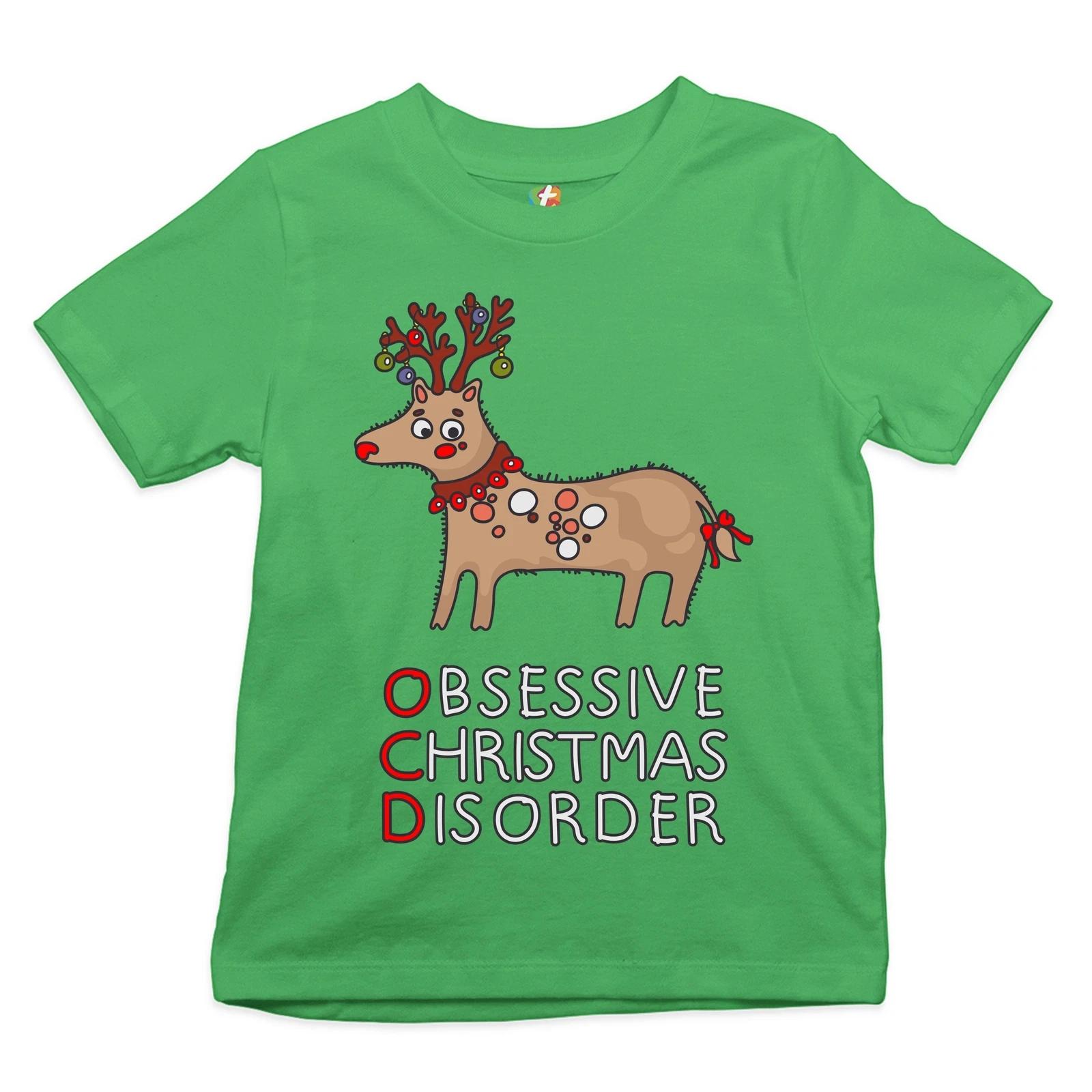 OCD Obsessive Christmas Disorder Youth kids boys T-Shirt Reindeer Rudolph Funny Kids 160