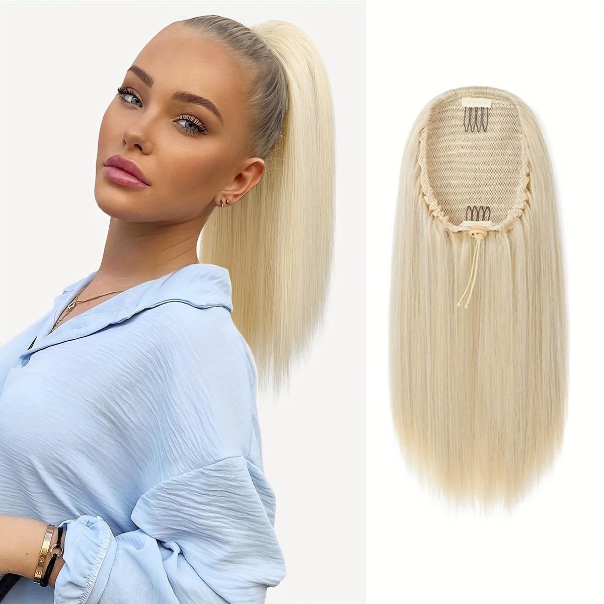 

Элегантный прямой 16-дюймовый конский хвост для женщин - многослойный, застегивающийся синтетический шиньон с завязкой, легкий 18inch