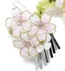 hair ornament set for furisode graduation and Japanese fabric flower Silver Cream Two-piece kimono, coming-of-age ceremony, ceremony, Shichi-Go-San