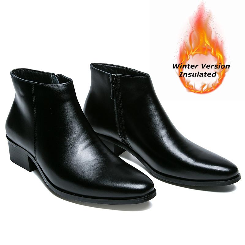 

Модные новые итальянские мужские ботинки из натуральной кожи, деловые, зимние / весенние, на молнии / шнуровке, британские высокие ботинки, мужские ботинки из коровьей кожи с острым носком 44