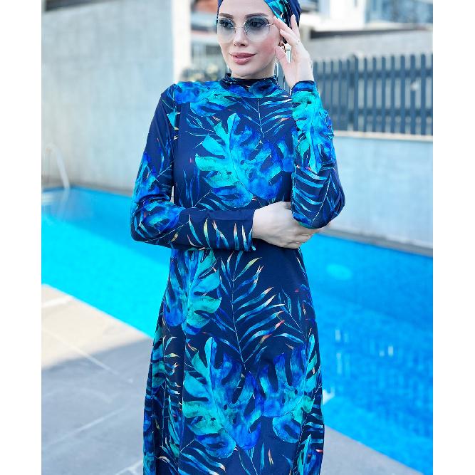 Swimsuit Women Set, Hijab Burki Set,Islamic Swimwear, Muslim Swimwear, Women Burkini,4 Pieces Set; Trousers, Tunic, Scarf, Bustier.