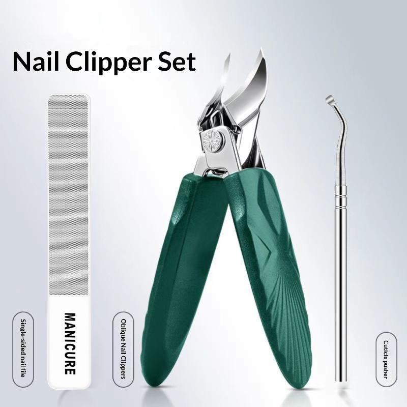3Pcs Heavy-Duty Stainless Steel Nail Clippers High-Precision Trimmer With Safe Soft-Grip Anti-Slip Design