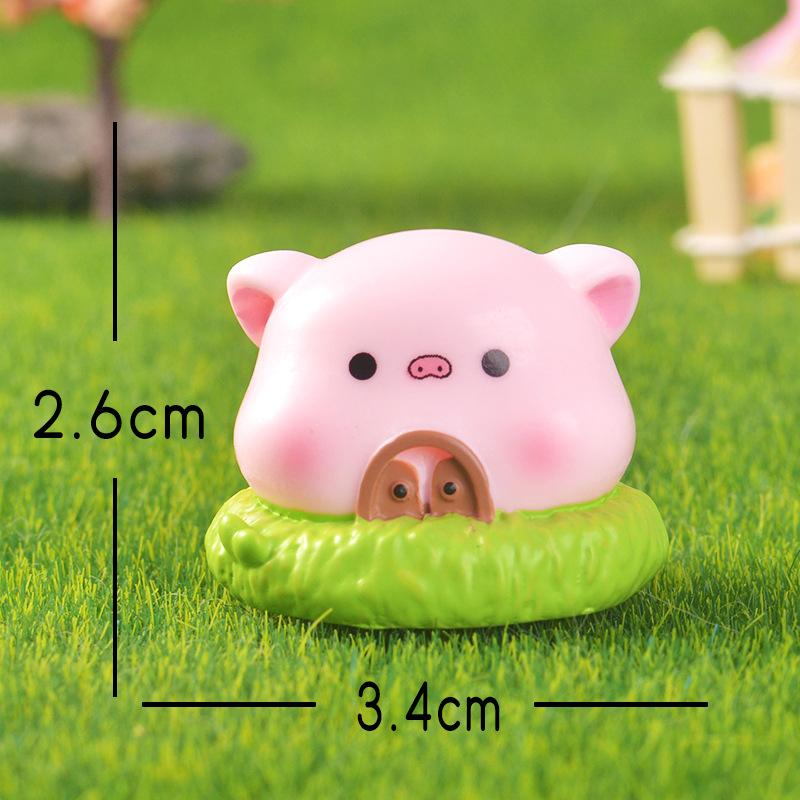 Маленький домик микро-ландшафт суккуленты декоративные маленькие украшения милые маленькие кролики и медведи домик смола аксессуары Piglet House