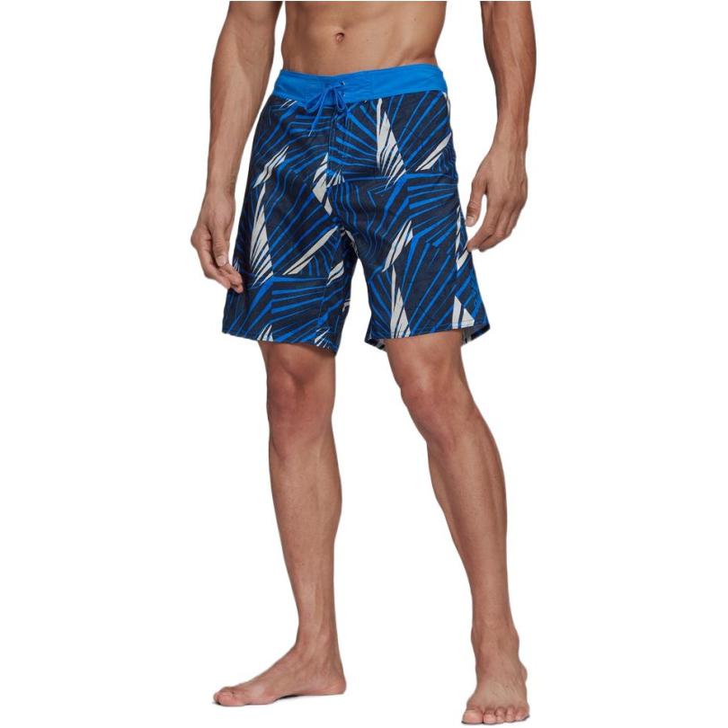 Adidas Letter Print Elastic Waist Flat Angle Swim Shorts Men Swim Shorts Blue FJ3908