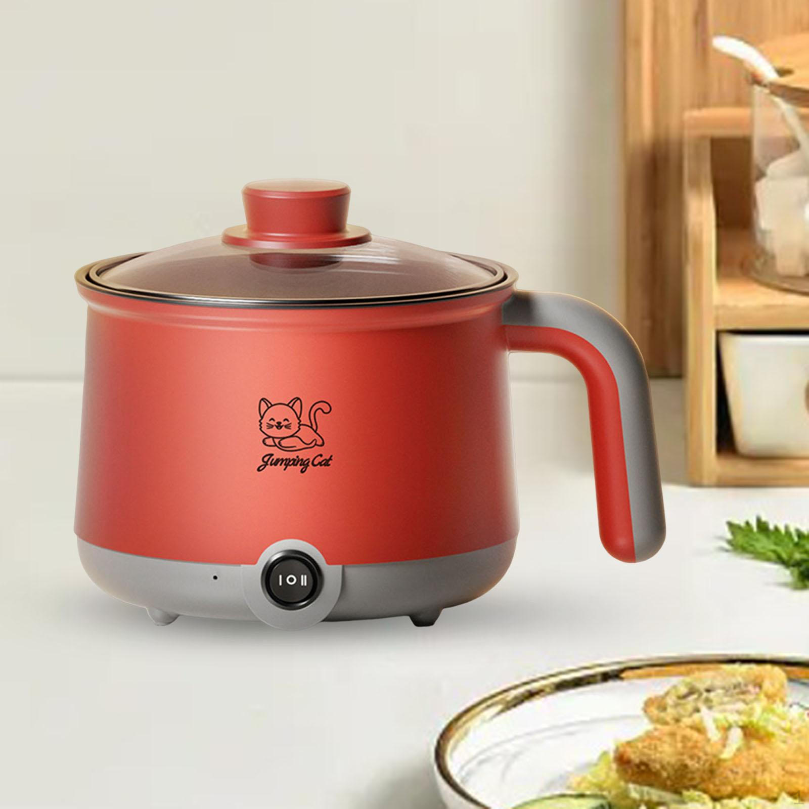Flowers Dating 1,8L Draagbare Multifunctionele Elektrische Pot Noodle Soep Ei Ramen Koker Gray Red