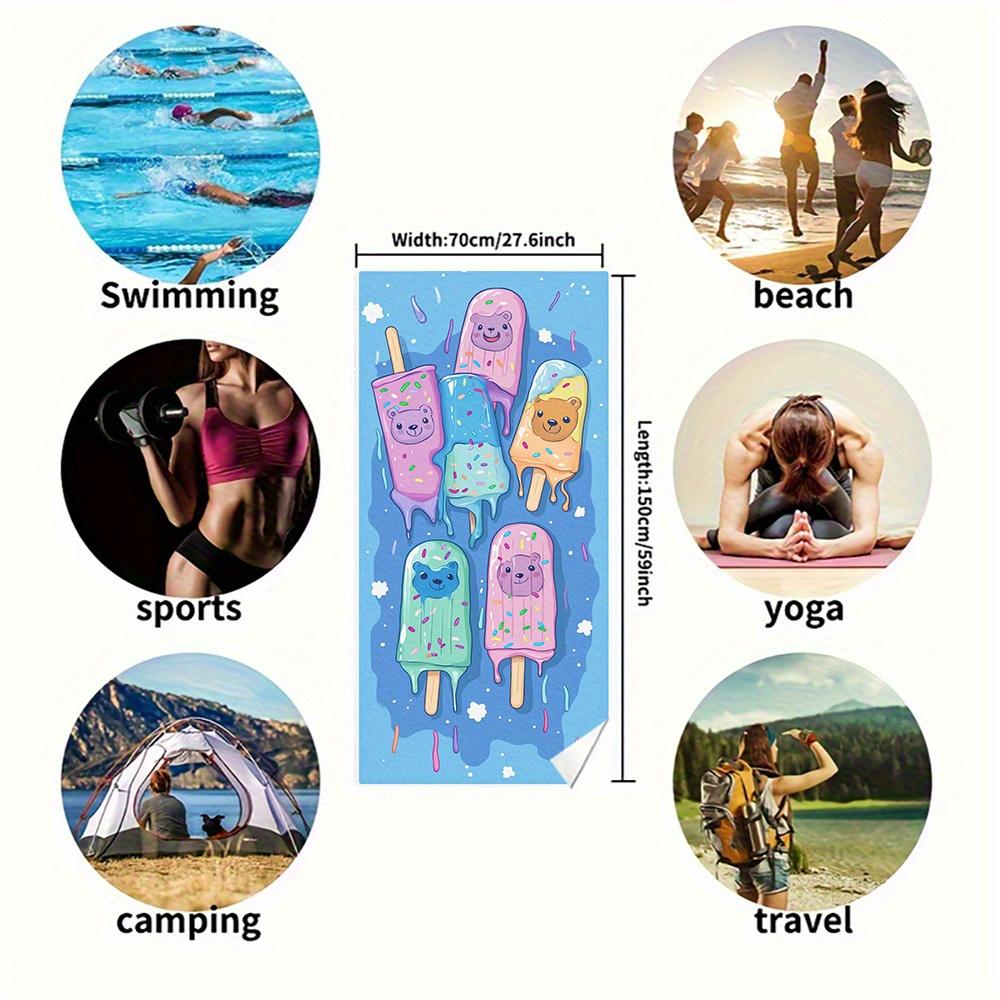 Süßes Eiscreme-Muster Strandtuch Mehrere Größen verfügbar für Pool Strand Camping Kreuzfahrt Sommerreise Wesentliches Urlaubsgeschenk