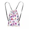 Rhythmic Gymnastics Gold Line Pattern Backpacks Casual Drawstring Bundle Pocket Sports Bag Book Bags for Man Woman Students