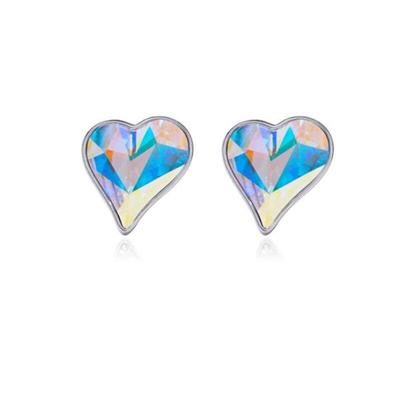 Pyramid Crystal Women's Earrings 925 Silver Needle
