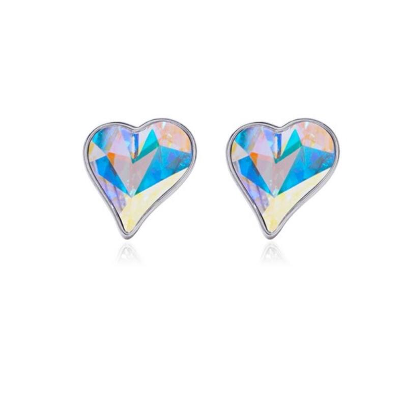 Pyramid Crystal Women's Earrings 925 Silver Needle