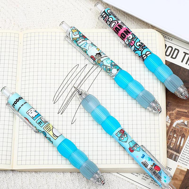 4Pcs/Set Cute Ugly Fish Hanton Labubu Gel Pen Set For Note Taking Retro 0.5Mm Quick Drying Pen School Office Stationery Supplies