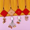 Premium Leather Car Charm: Blessing Luck Pendant with High-Grade Text
