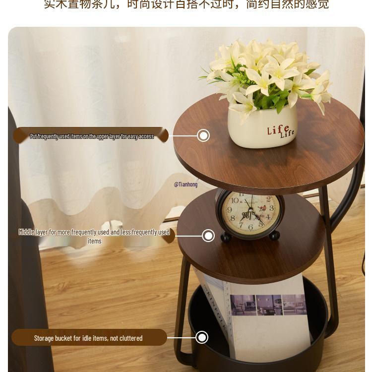 Chinese-Style Floor Lamp for Living Room & Bedside Table with Storage - Integrated Bedroom Atmosphere Decor