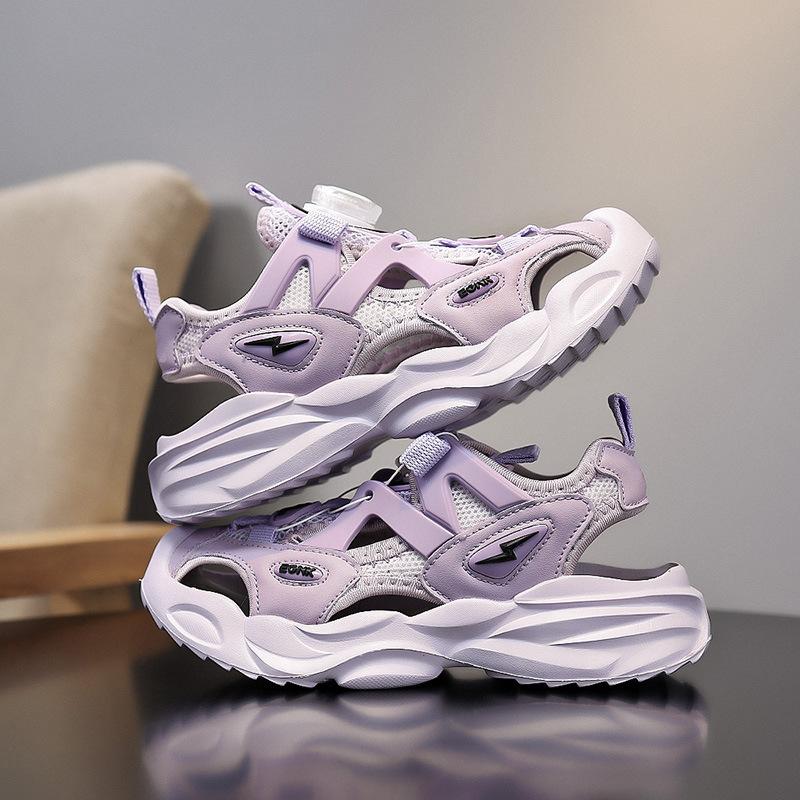 Classmate 2025 summer mesh rotating buckle bag head sandals boys hollow creek shoes girls sports beach shoes