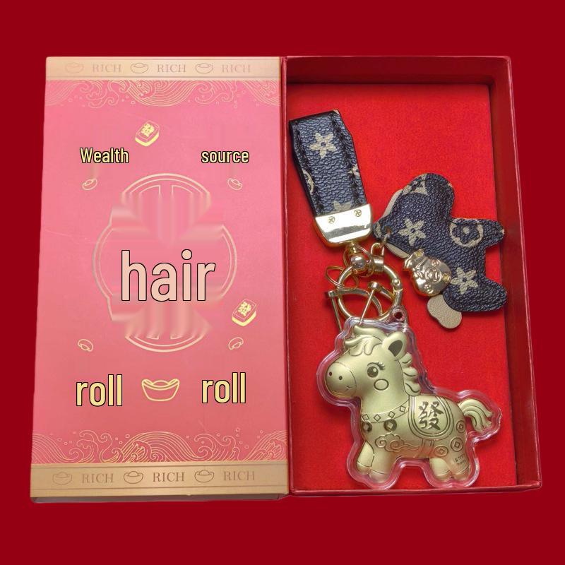 999 Reingold Jahr des Pferdes Handtaschenanhänger Schlüsselanhänger - Glücksgeschenk für Kunden