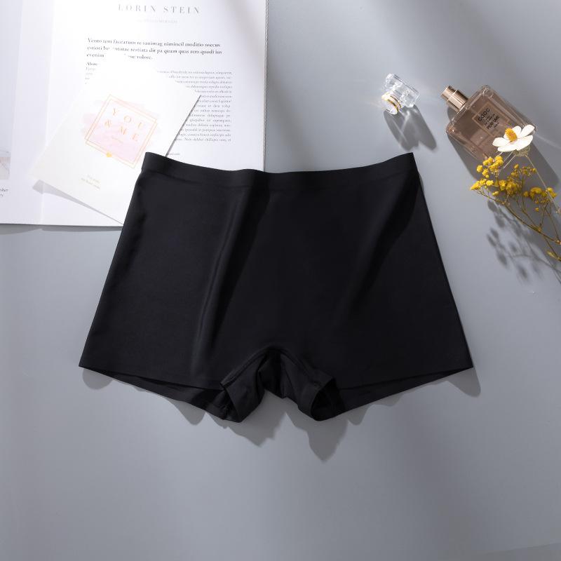 Slip boxer in seta ghiacciata senza cuciture, mutandine da donna, boxer a vita media, pantaloni di sicurezza antiscivolo, leggings, biancheria intima estiva
