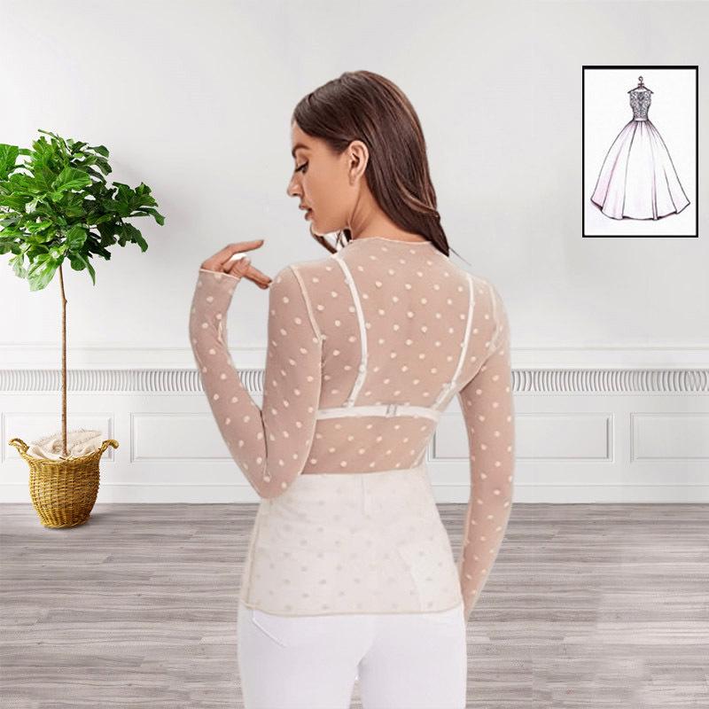 European & American Hot Style Lace Women's Mesh Club Top - See-through Base Shirt