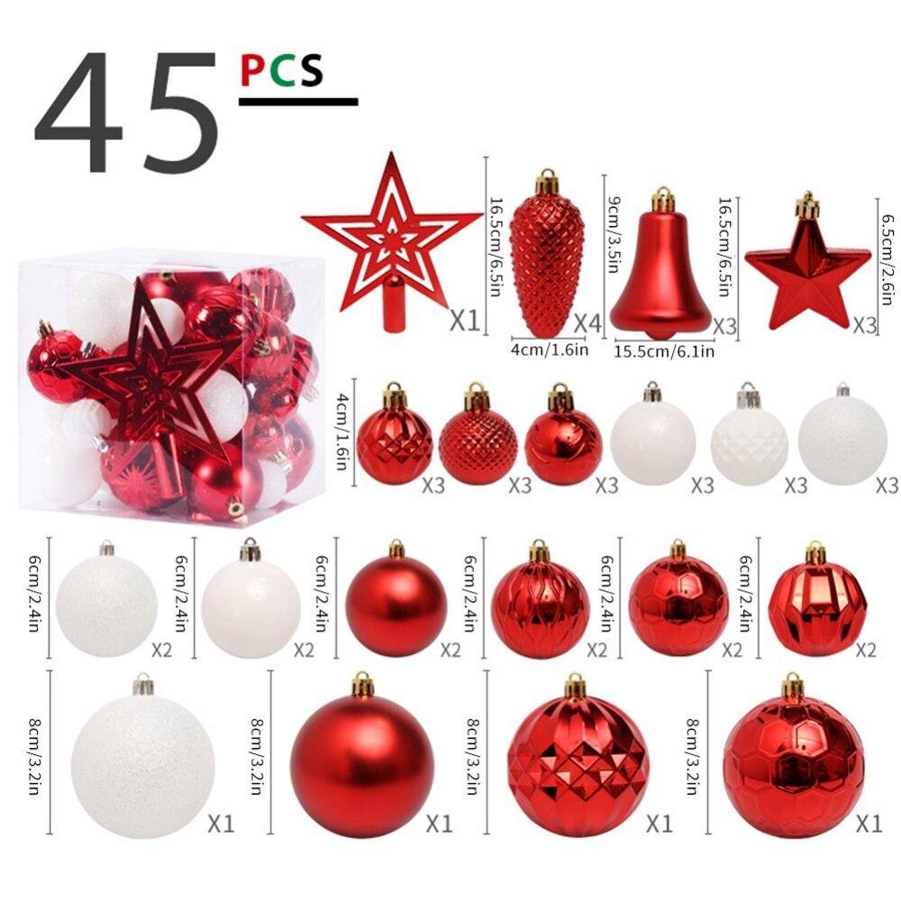 Set cu pandantiv cu bile pentru pom de Crăciun, 45 buc