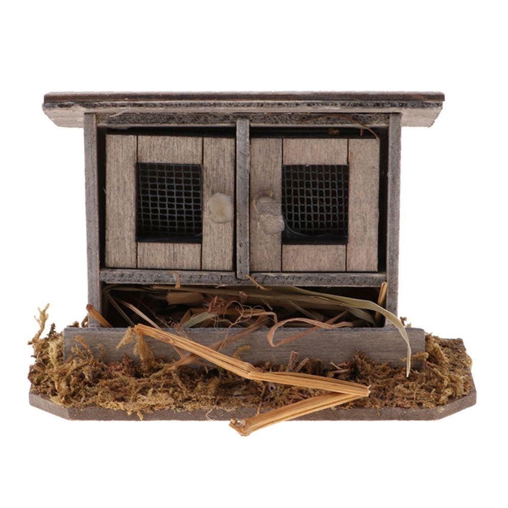 Playing House Fairy Garden Home Decor Outdoor Scene Model Dolls Accessories Miniature Chicken Coop Wood Arch Bridge