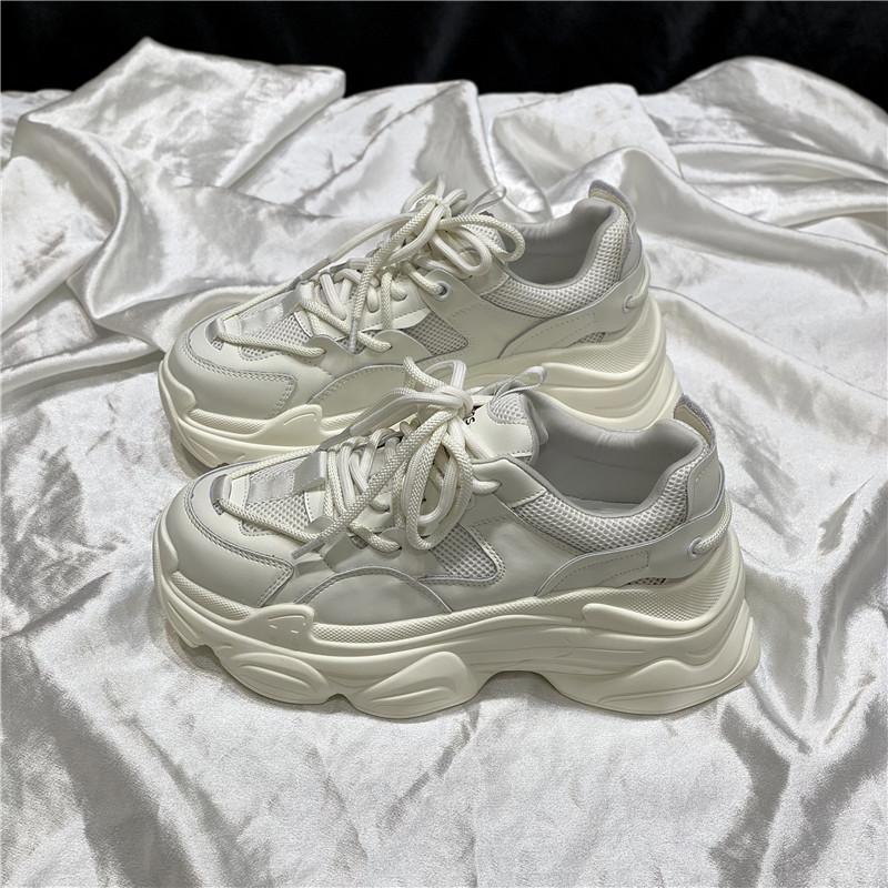 

Женские весенние новые универсальные повседневные кроссовки из натуральной кожи на толстой подошве 39