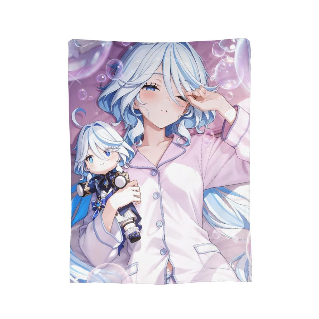 Furina Genshin Impact Blankets Fleece Summer  Portable Soft Throw Blanket for Home Outdoor Quilt