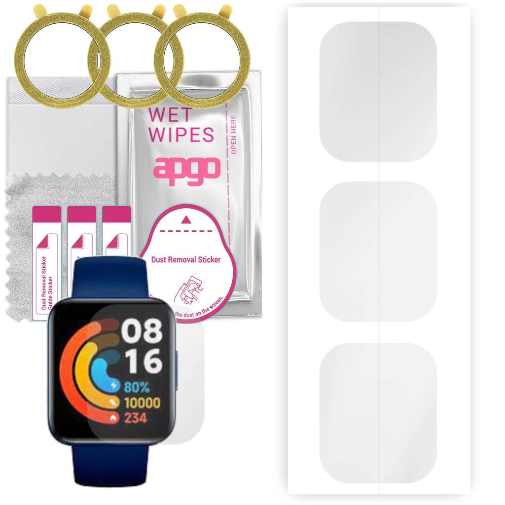 3x Apgo Hydrogel Screen Protector for Xiaomi Poco Watch, Hydrogel Film, with Positioning Layer Easy Installation