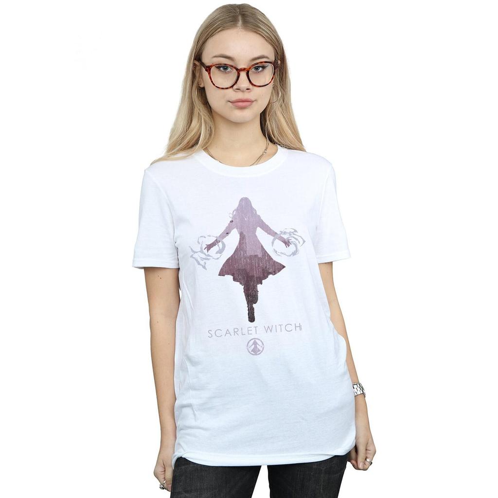 Marvel Womens/Ladies Scarlet Witch Silhouette Cotton Boyfriend T-Shirt