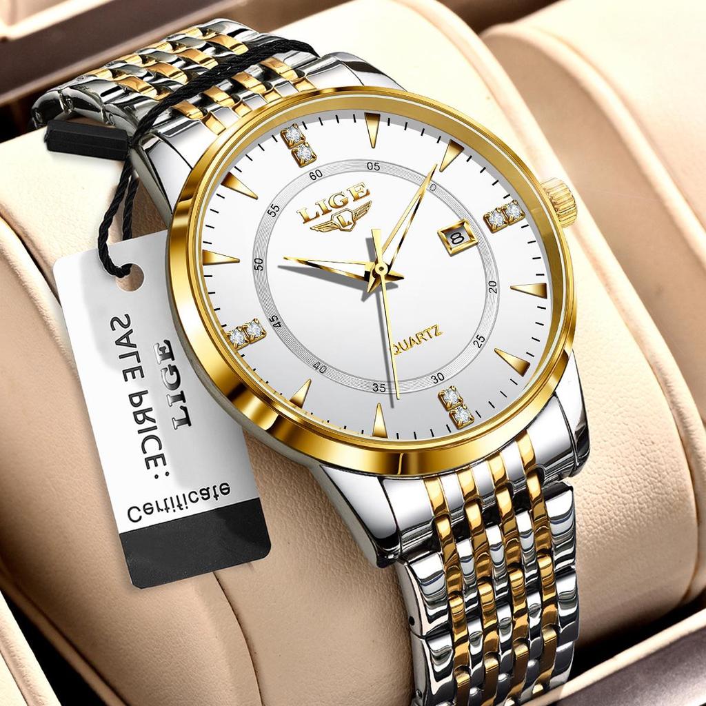 LIGE Men's Waterproof Quartz Watch - Luminous, Multifunctional, Calendar-Equipped Student Watch