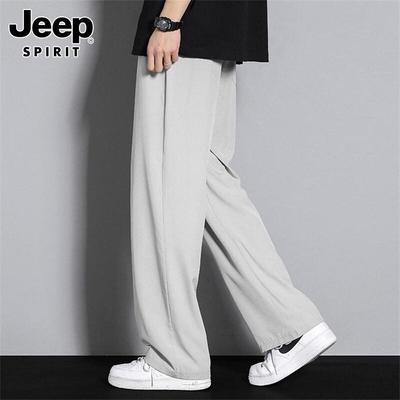 JEEP SPIRIT Men's Ice Silk Loose Straight Casual Pants