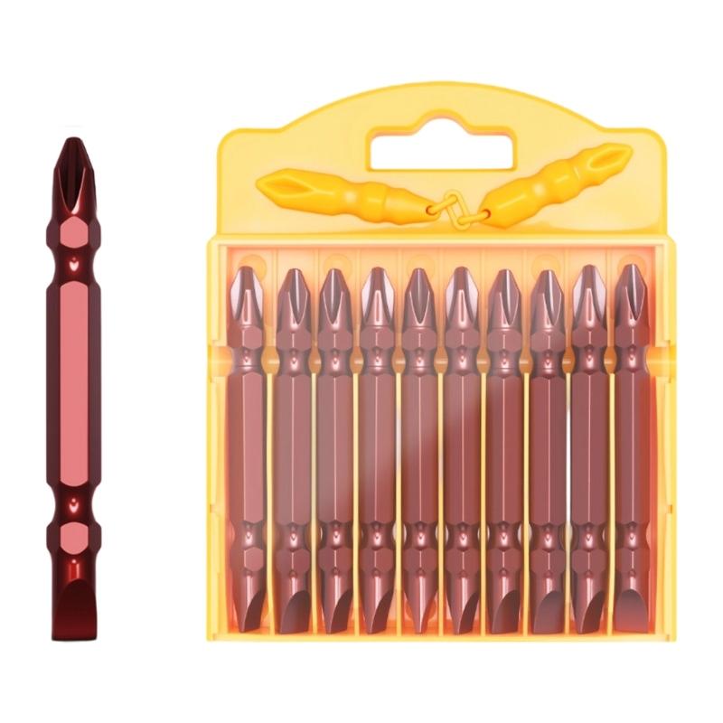 Hardness 65mm Screwdriver Bit Double Crossing Head Hexagonal Handle Electric Screwdriver with Magnetic Screwdriver Set