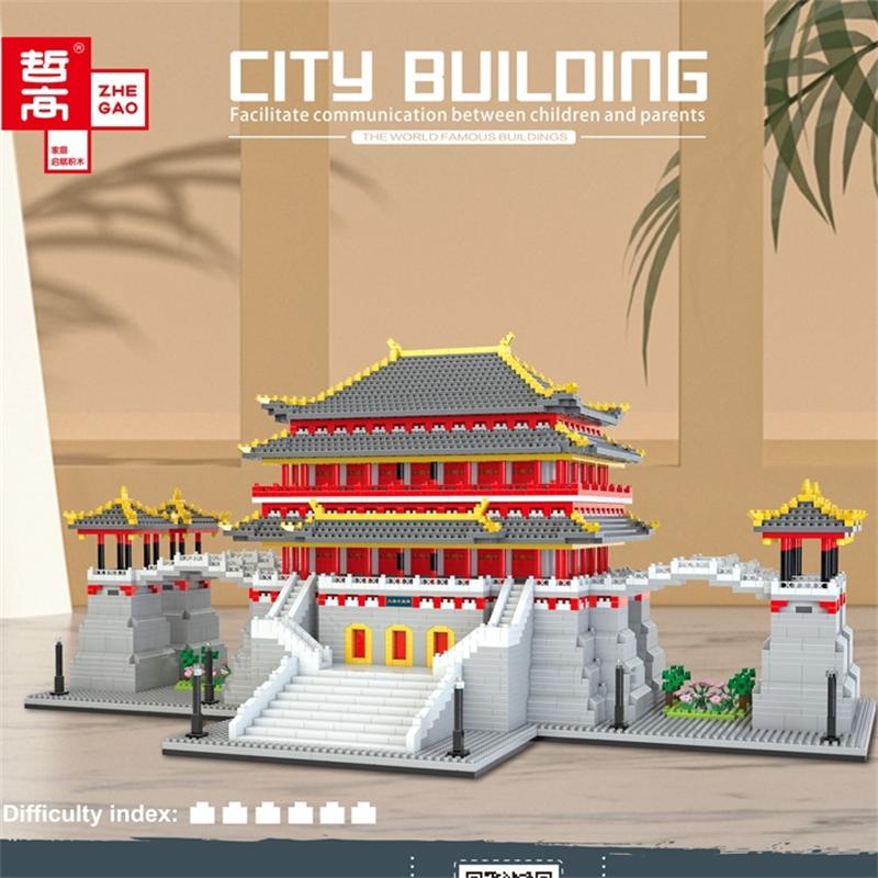 Latest Lezi Small Blocks Chinese Style Architecture Castle Palace Tower Construction Blocks Fun Toys For Children Gifts Girl Present