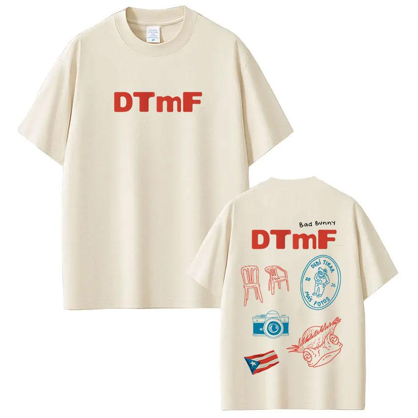 Rapper Bad Bunny T-Shirt Debi Tirar Mas Fotos DTMF Welttournee T-Shirts Unisexs Unisex Mode Vintage Hip Hop T-Shirts Streetwear
