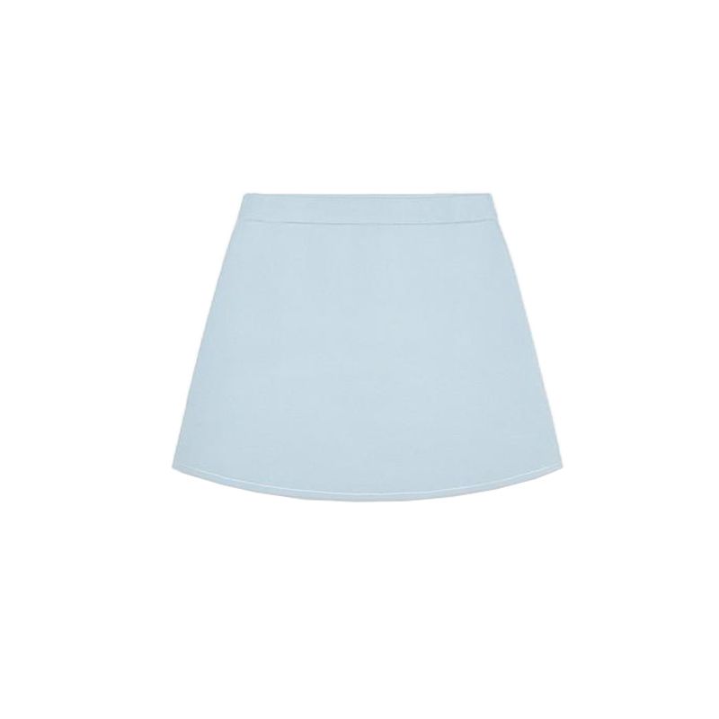 

Пальто вязаное с отделкой на лацканах, с длинным рукавом 4192051 А-силуэт, вязаная мини-юбка с завышенной талией 4192052 Blue Skirt L