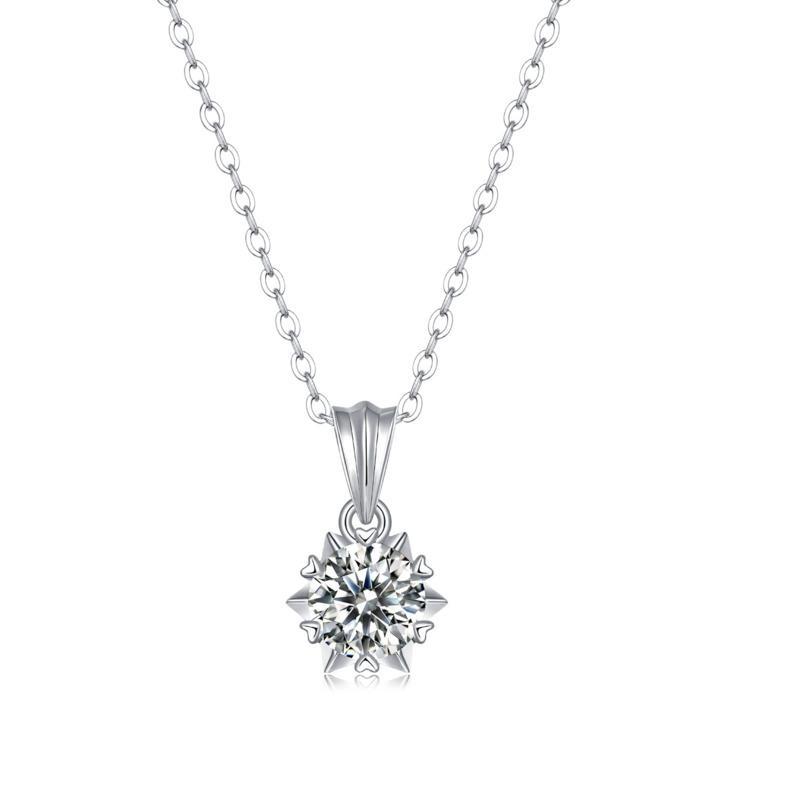 

Bague Ringen S925 0.5ct/1ct Муассанит Цветущий кулон женский кулон с цепочкой Подарочные аксессуары