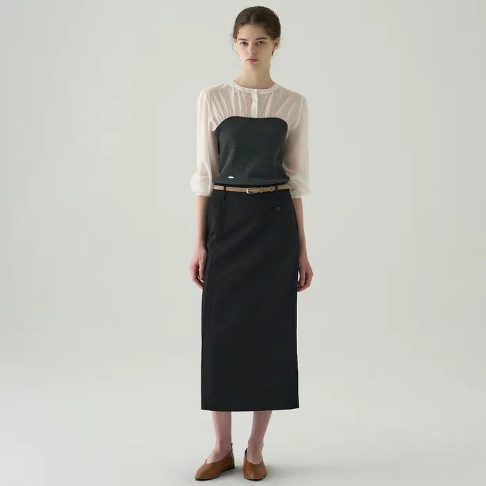 Liner Slim Cow Leather Belt [BEIGE SUEDE]