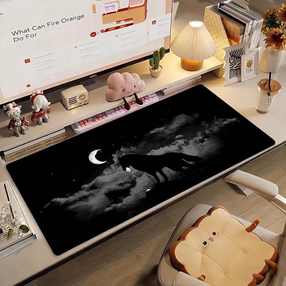 Wolf Mauspadd Anti-Rutsch-Gummikante Verriegelt Verdickt Laptop Gaming Schreibtischmatte