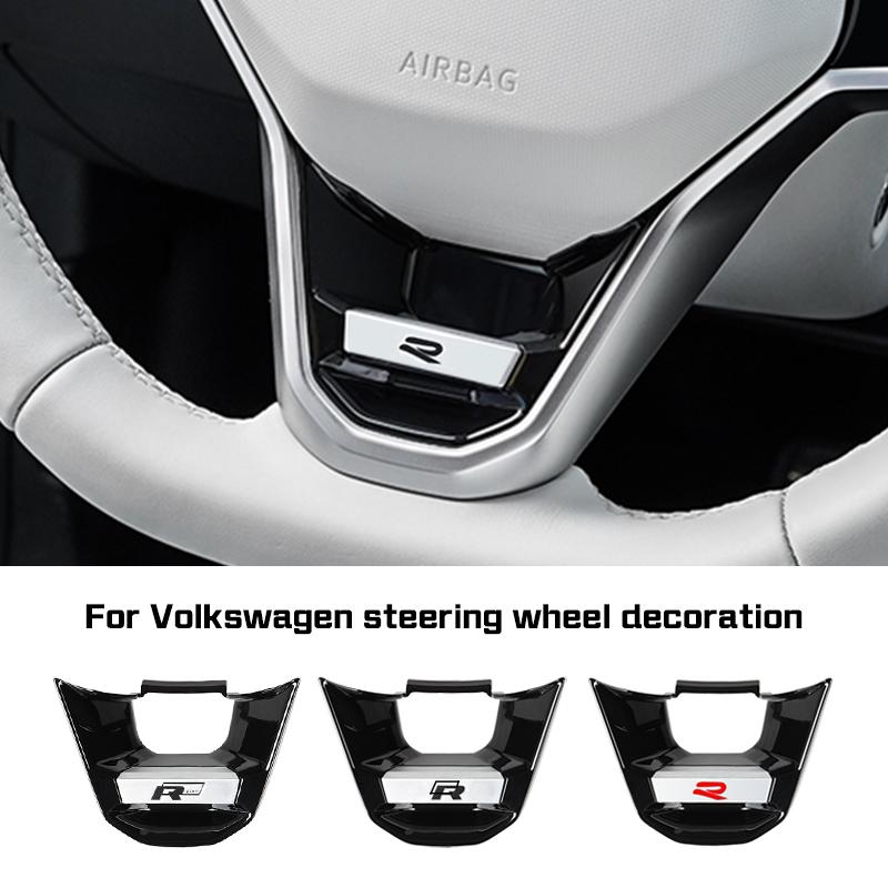 XMZSA1 Car Steering Wheel New R Rline Logo Mark Sticker DecorationFor VW R RLine Polo Golf Passat Tiguan Arteon CC Scirocco T-ROC Bora