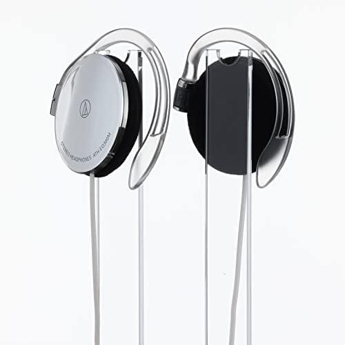 Audio-Technica ATH-EQ300M Silver Ear Fit On-Ear Headphones Comfortable Ear-Hook Design for Clear Sound