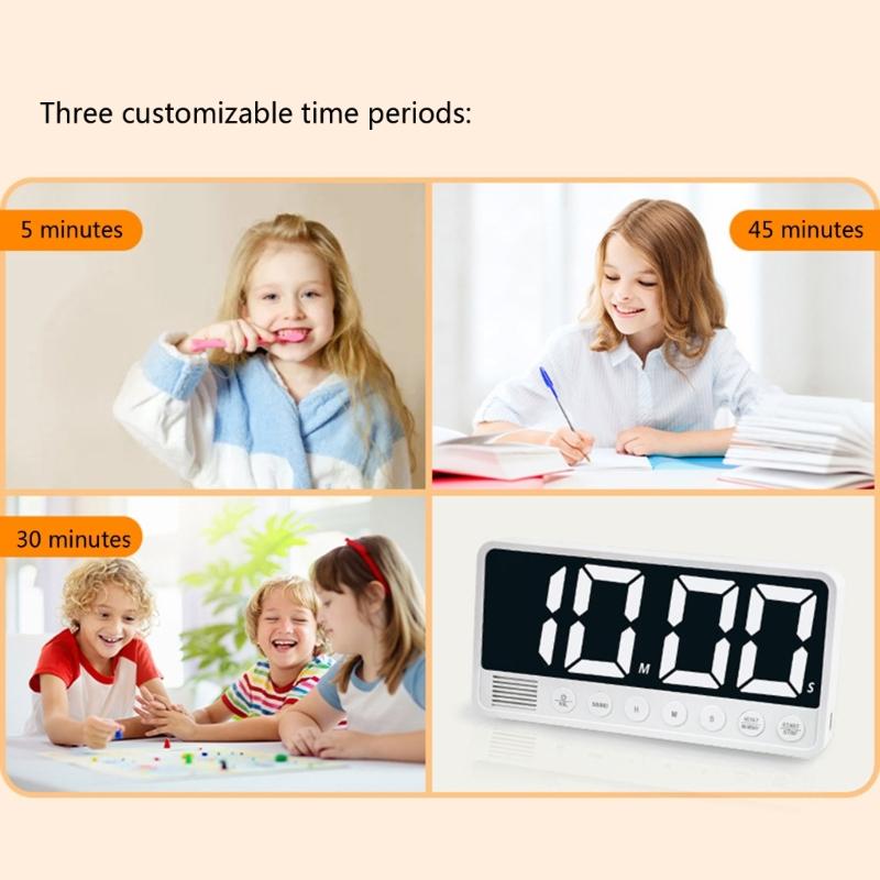 Count Up/Down Timer Tabletop Magnetic Timer for Office Kitchen Rechargeable Digital Timer Stopwatch LED Display Timer