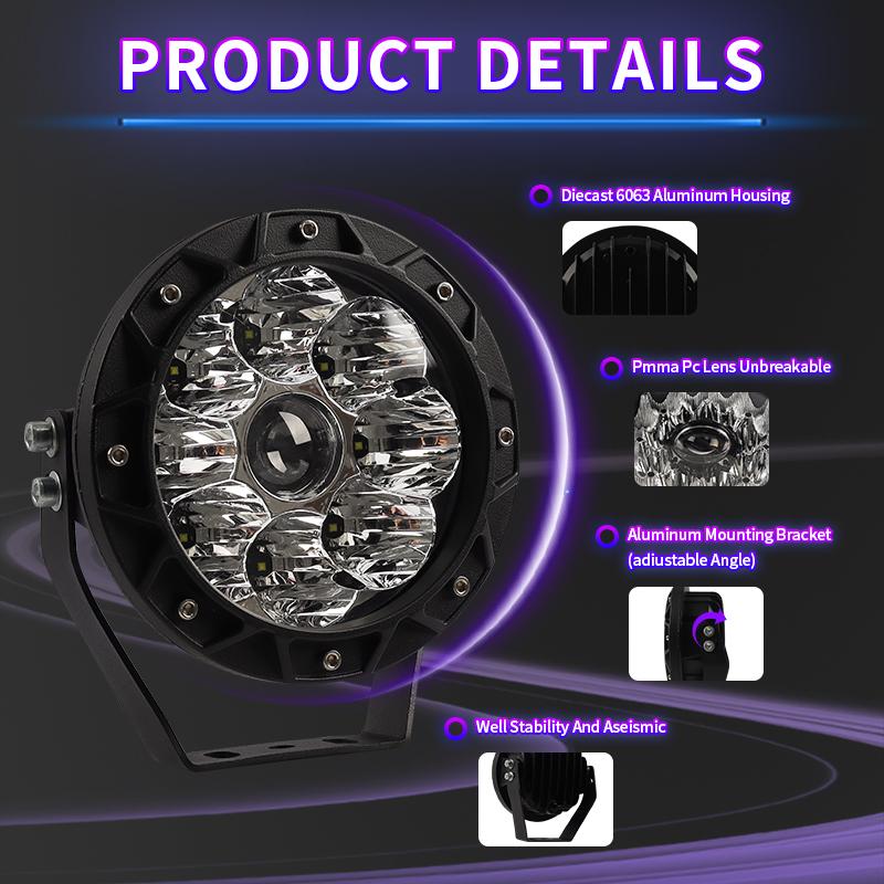 Bil Höga broar Sökljus Spotlight LED-lampor för långdistans 4x4 körning Led Off Road översvämningsstrålar Bil Lastbil ATV SUV 10-30V