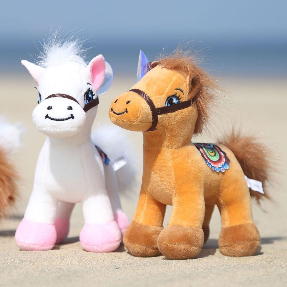 12/17cm Horse Plush Doll Toys Cute Mini Horse Keychain Stuffed Animal Horse Plush Toy  Bag Decor