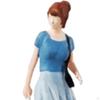 1/64 Miniature Figure Dollhouse Decor Blue Skirt Girl Resin Diorama Model Building Kits for