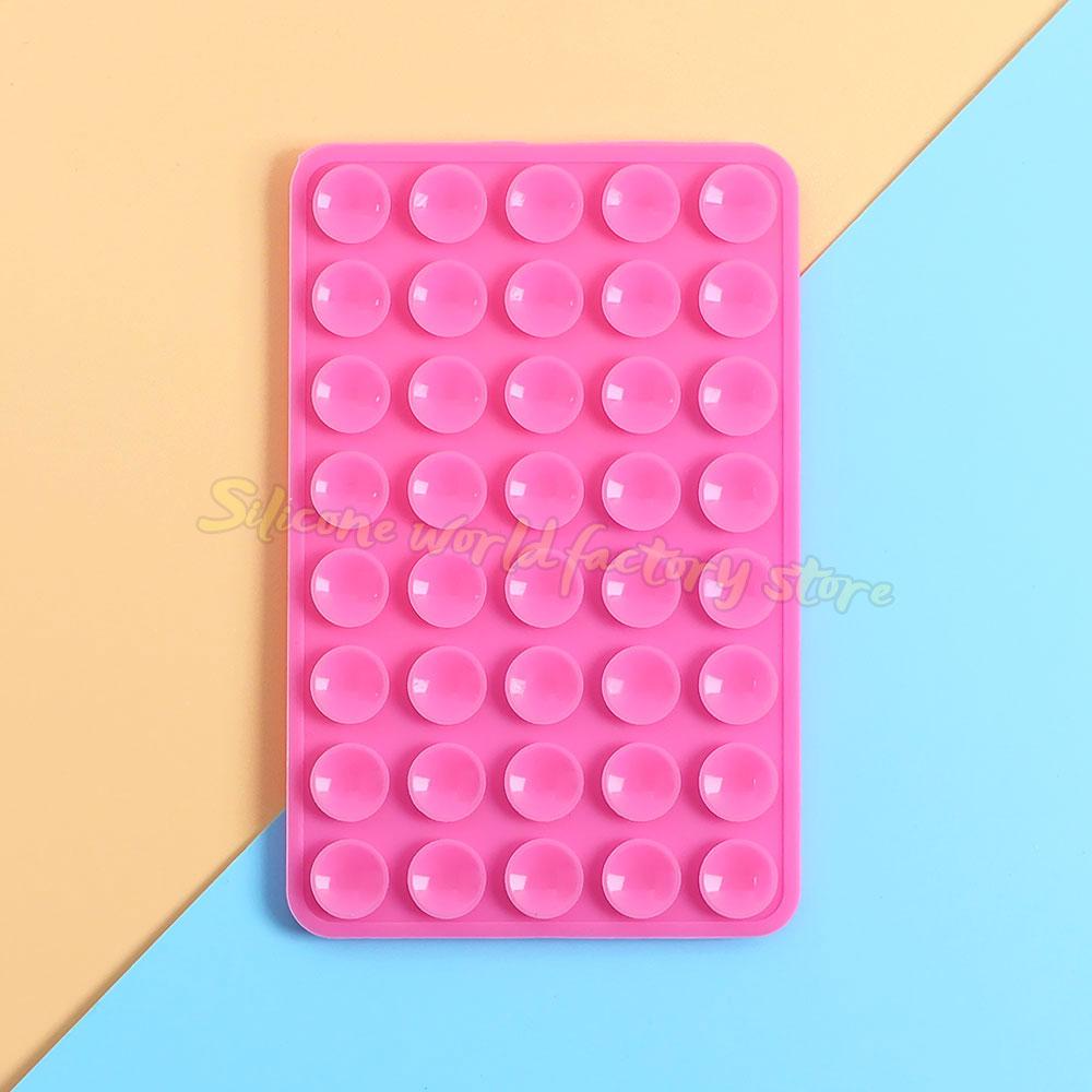 Silicone World Double-sided Silicone Suction Pad For Mobile Phone Fixed Pad Suction Cup Wall Stand Square Anti-Slip Back Sticker