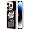 Suitable for iPhone15 mobile phone case 14plus cartoon painted electroplating anti-drop case 13Pro leopard print case