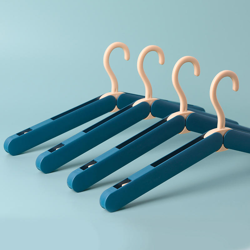 Collapsible Travel Hangers Lightweight Foldable Space-Saver Closet Clothes Hangers with Hidden Clips for Jackets Pants
