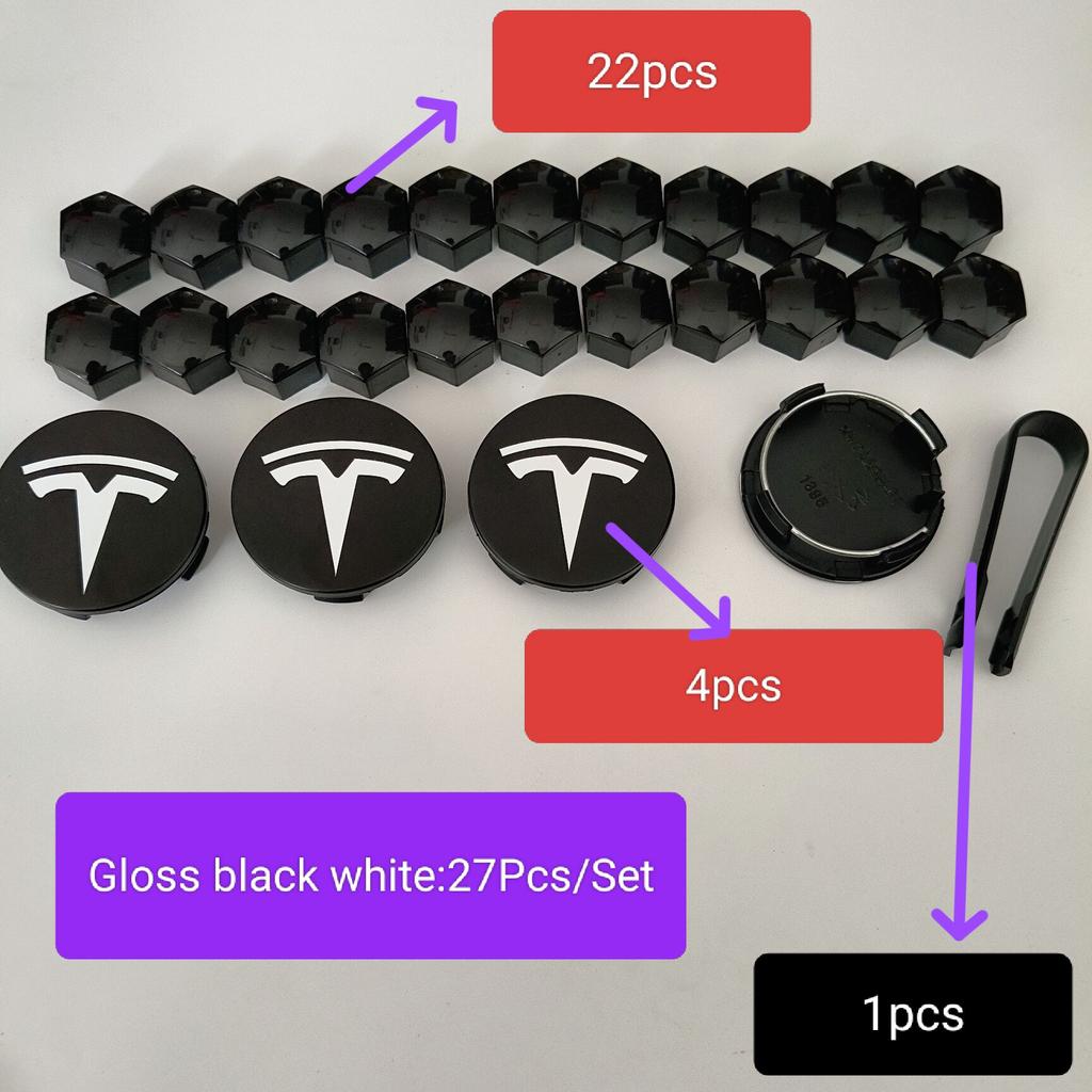 25PCS 29PCS  56/57mm For Tesla Model 3 Y Wheel  Original Car  Center Caps Logo Emblem Rims Hub Cover Caps Badge Accessories