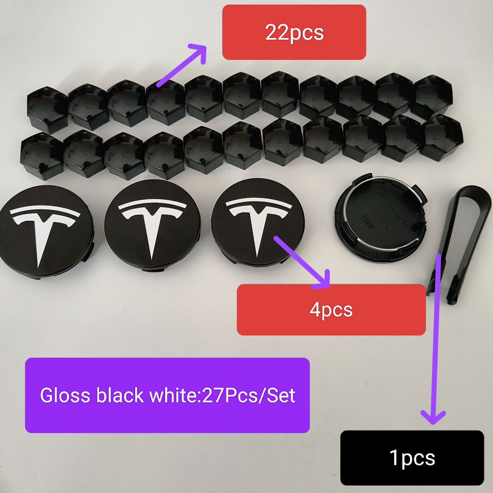

25PCS 29PCS 56/57mm For Tesla Model 3 Y Wheel Original Car Center Caps Logo Emblem Rims Hub Cover Caps Badge Accessories