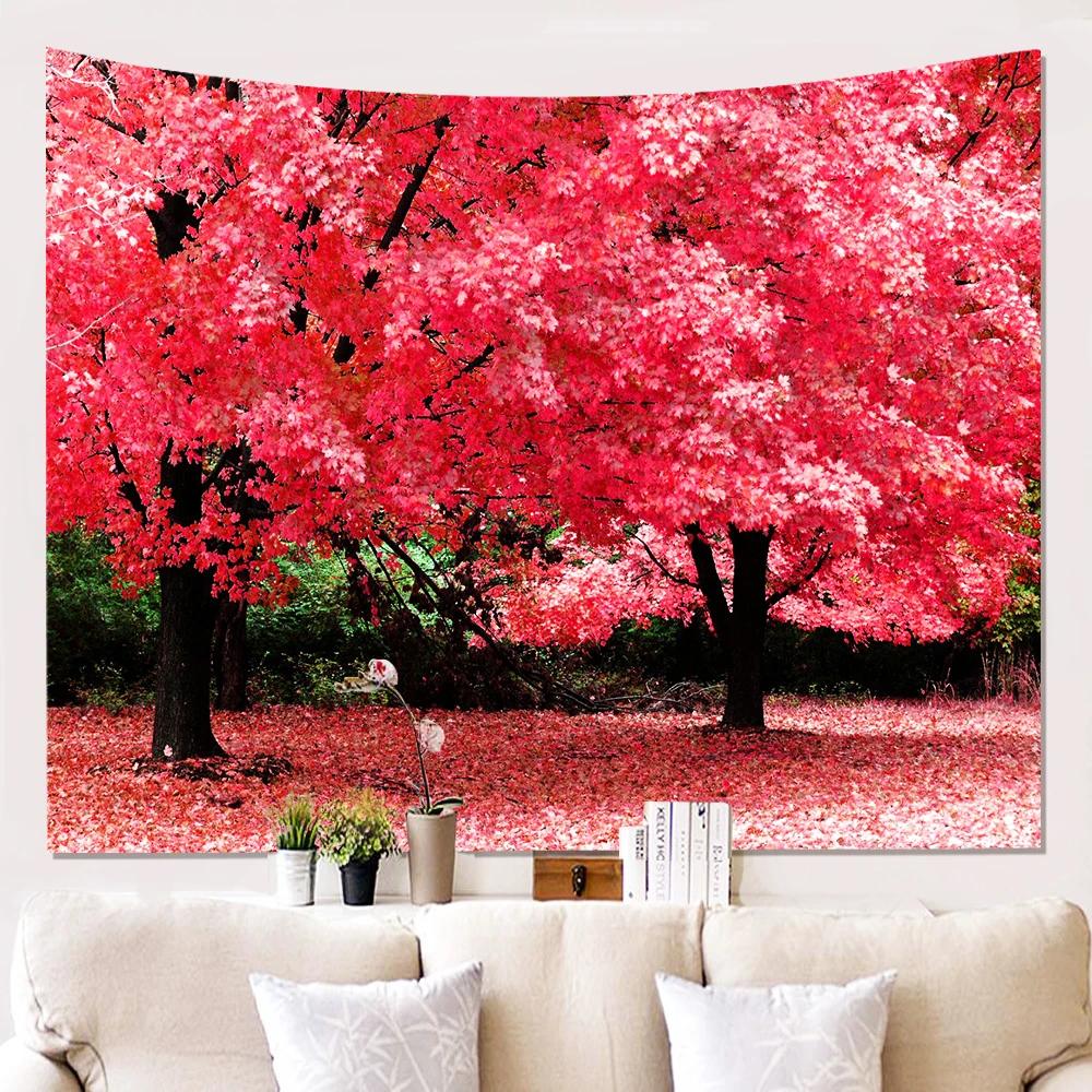 Autumn Scenery Tapestry Serene Lake Vibrant Fall Colors Perfect for Cozy Home Decor Large Wall Hanging Art