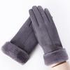 Women's Autumn Winter Touchscreen Suede Gloves, Velvet-Lined and Thickened for Warmth, Perfect for Cycling